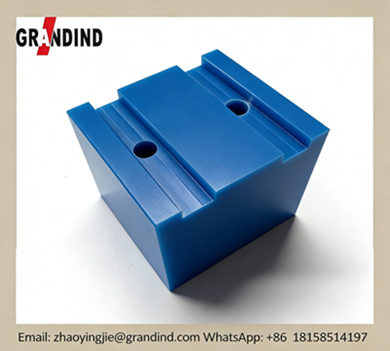 Composant structurel en plastique en nylon bleu usiné CNC